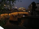 A quick bite (crepe meal 1 for girl), and then a walk at dusk up (or down?) the Seine.