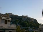 The view from our hotel room. Note the  Acropolis in the background.